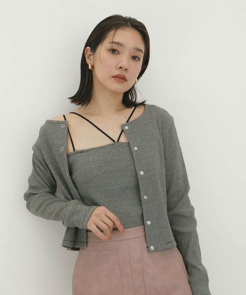 VIS(ビス)の「【近赤外線対策/UVケア/洗える】ミジンコボーダーアンサンブル【SET】(アンサンブル・レディース・ピンク系その他2/ブラウン/ブラック/ブラック系その他・FREE)」の21枚目の写真