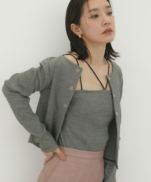 VIS(ビス)の「【近赤外線対策/UVケア/洗える】ミジンコボーダーアンサンブル【SET】(アンサンブル・レディース・ピンク系その他2/ブラウン/ブラック/ブラック系その他・FREE)」の20枚目の写真