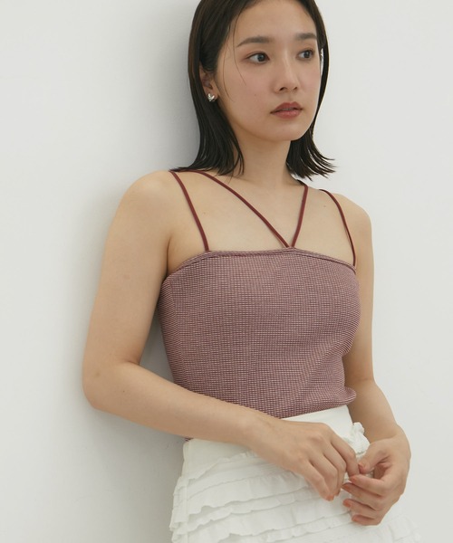 VIS(ビス)の「【近赤外線対策/UVケア/洗える】ミジンコボーダーアンサンブル【SET】(アンサンブル・レディース・ピンク系その他2/ブラウン/ブラック/ブラック系その他・FREE)」の16枚目の写真