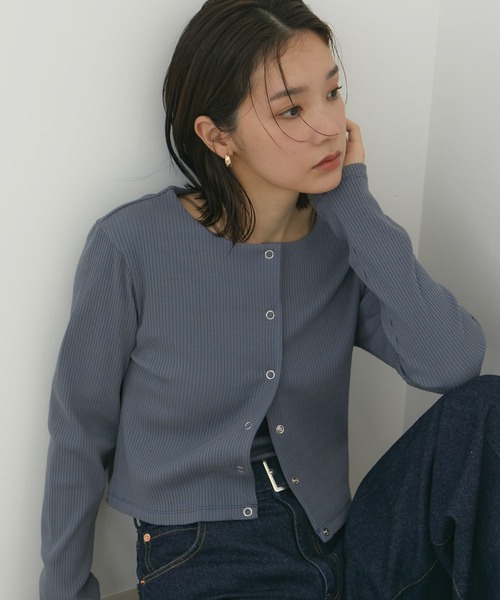 VIS(ビス)の「【近赤外線対策/UVケア/洗える】ミジンコボーダーアンサンブル【SET】(アンサンブル・レディース・ピンク系その他2/ブラウン/ブラック/ブラック系その他・FREE)」の14枚目の写真