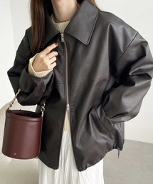 GeeRA | ダブルジップフェイクレザーブルゾン(ブルゾン)