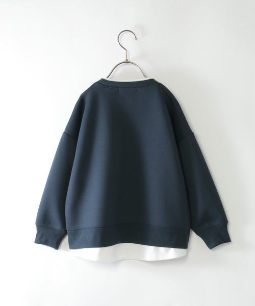 ikka（イッカ）の「【洗濯機で洗える／親子コーデ】GOKU楽ダンボールレイヤープルオーバー（120~160cm）（Tシャツ/カットソー・キッズ・ベージュ/ネイビー/グリーン/モカ・120/130/140/150/160）」の9枚目の写真