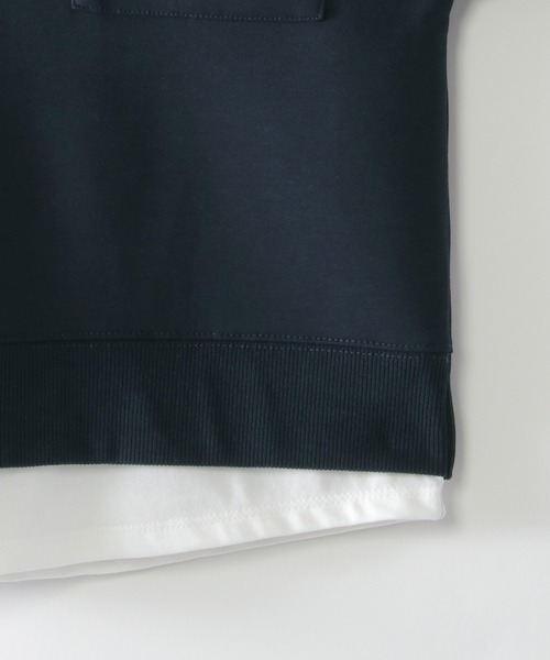 ikka（イッカ）の「【洗濯機で洗える／親子コーデ】GOKU楽ダンボールレイヤープルオーバー（120~160cm）（Tシャツ/カットソー・キッズ・ベージュ/ネイビー/グリーン/モカ・120/130/140/150/160）」の12枚目の写真