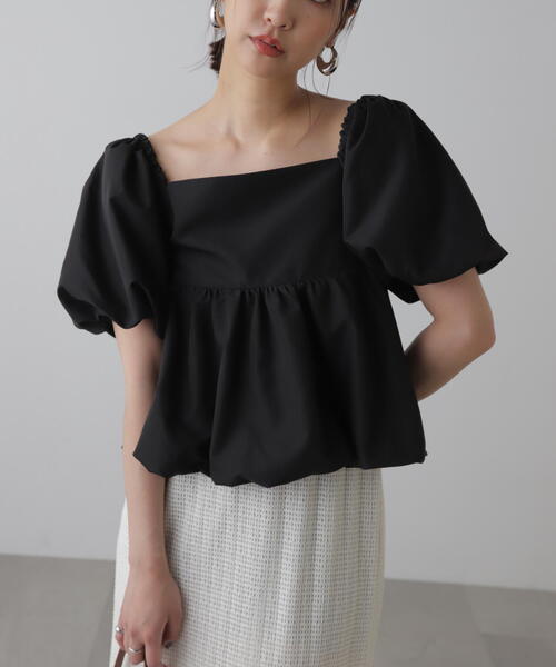 FREE'S MART（フリーズマート）の「■[2WAY]ペプラムバルーンブラウス（シャツ/ブラウス・レディース・ホワイト/ブラック/ブルー・FREE）」の3枚目の写真