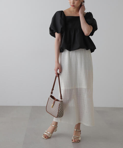 FREE'S MART（フリーズマート）の「■[2WAY]ペプラムバルーンブラウス（シャツ/ブラウス・レディース・ホワイト/ブラック/ブルー・FREE）」の4枚目の写真