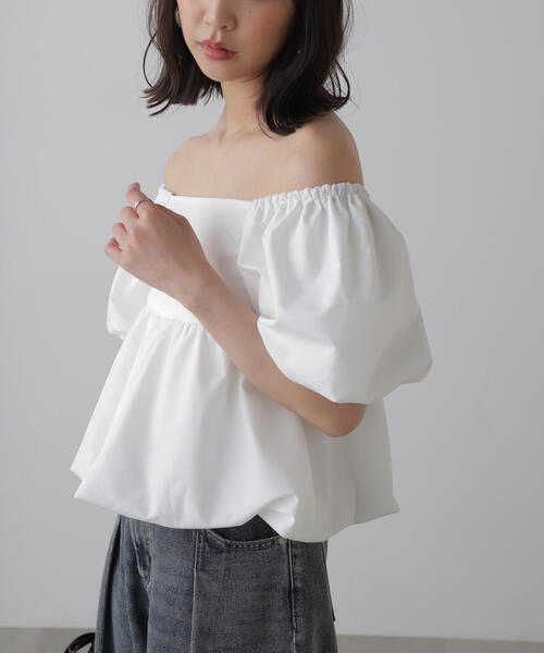 FREE'S MART（フリーズマート）の「■[2WAY]ペプラムバルーンブラウス（シャツ/ブラウス・レディース・ホワイト/ブラック/ブルー・FREE）」の9枚目の写真