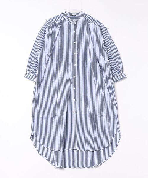 RANAN（ラナン）の「[綿100％]ロング丈バンドカラーシャツ（シャツ/ブラウス・レディース・ブルー系/ブラック/オフホワイト・M/L/LL/3L）」の16枚目の写真