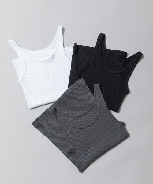 コットンリブ2WAYタンクトップ（タンクトップ）｜Munich（ミューニック