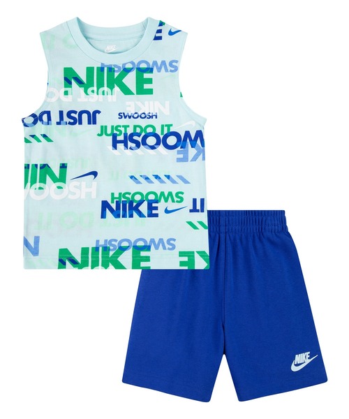 NIKE（ナイキ）の「【NIKE】NKB B NSW PE AOP TANK SHORT SET/タンクトップ＆ショートパンツ/上下セットアップ/キッズ（タンクトップ・キッズ・ブルー/ブラック・90㎝/95cm/100cm）」の2枚目の写真