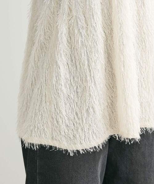 Green Parks(グリーンパークス)の「ラメフリンジカットキャミソールビスチェ(キャミソール・レディース・ブラック/ホワイト系その他2・FREE)」の9枚目の写真