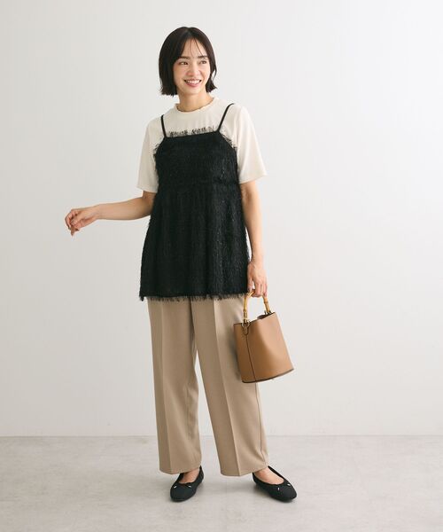 Green Parks(グリーンパークス)の「ラメフリンジカットキャミソールビスチェ(キャミソール・レディース・ブラック/ホワイト系その他2・FREE)」の10枚目の写真