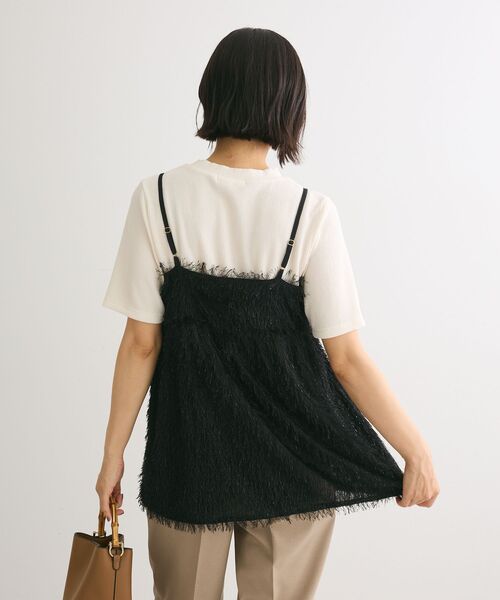 Green Parks(グリーンパークス)の「ラメフリンジカットキャミソールビスチェ(キャミソール・レディース・ブラック/ホワイト系その他2・FREE)」の15枚目の写真