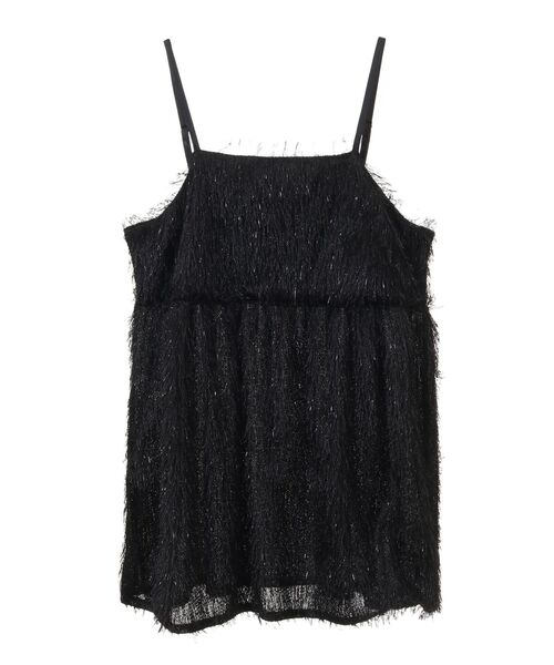 Green Parks(グリーンパークス)の「ラメフリンジカットキャミソールビスチェ(キャミソール・レディース・ブラック/ホワイト系その他2・FREE)」の16枚目の写真