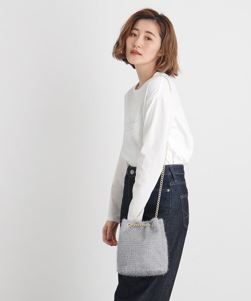 grove(グローブ)の「◆【雑誌掲載】ラメニットチェーン巾着ショルダー(ショルダーバッグ・レディース・アイボリー系3/ライトグレー系3/グレー系その他4/ブラック系3・00)」の5枚目の写真