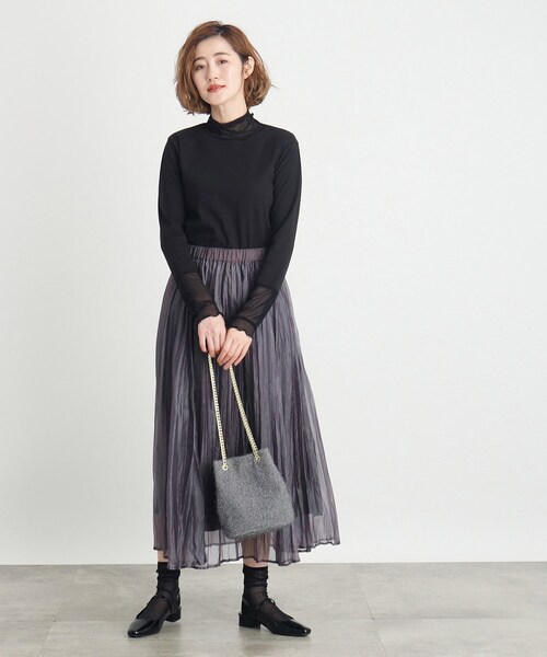 grove(グローブ)の「◆【雑誌掲載】ラメニットチェーン巾着ショルダー(ショルダーバッグ・レディース・アイボリー系3/ライトグレー系3/グレー系その他4/ブラック系3・00)」の8枚目の写真