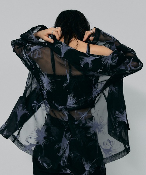 led.tokyo（レッドトウキョウ）の「【led.tokyo】オーガンジーシアージャケット（テーラードジャケット・レディース・ブラック/ブラウン・FREE）」の9枚目の写真