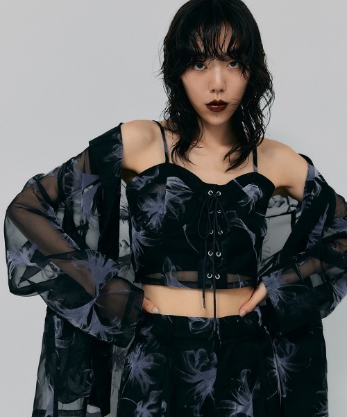 led.tokyo（レッドトウキョウ）の「【led.tokyo】オーガンジーシアージャケット（テーラードジャケット・レディース・ブラック/ブラウン・FREE）」の8枚目の写真