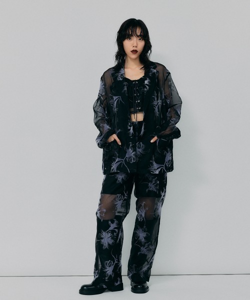 led.tokyo（レッドトウキョウ）の「【led.tokyo】オーガンジーシアージャケット（テーラードジャケット・レディース・ブラック/ブラウン・FREE）」の13枚目の写真