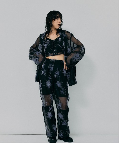 led.tokyo（レッドトウキョウ）の「【led.tokyo】オーガンジーシアージャケット（テーラードジャケット・レディース・ブラック/ブラウン・FREE）」の15枚目の写真