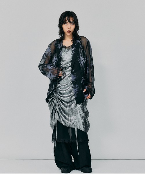 led.tokyo（レッドトウキョウ）の「【led.tokyo】オーガンジーシアージャケット（テーラードジャケット・レディース・ブラック/ブラウン・FREE）」の18枚目の写真