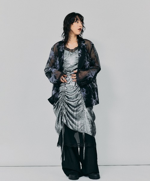 led.tokyo（レッドトウキョウ）の「【led.tokyo】オーガンジーシアージャケット（テーラードジャケット・レディース・ブラック/ブラウン・FREE）」の19枚目の写真