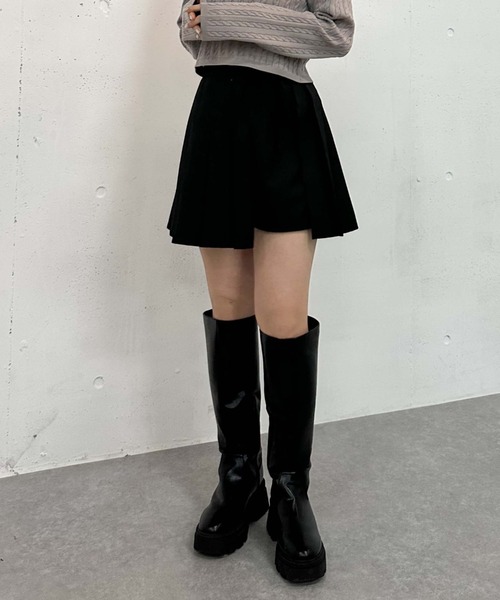 archives（アルシーヴ）の「プリーツスカートレイヤードショートパンツ（その他パンツ・レディース・ブラック/グレー/モカ・MEDIUM）」の2枚目の写真