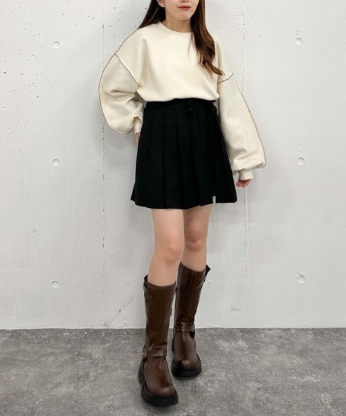 archives（アルシーヴ）の「プリーツスカートレイヤードショートパンツ（その他パンツ・レディース・ブラック/グレー/モカ・MEDIUM）」の9枚目の写真