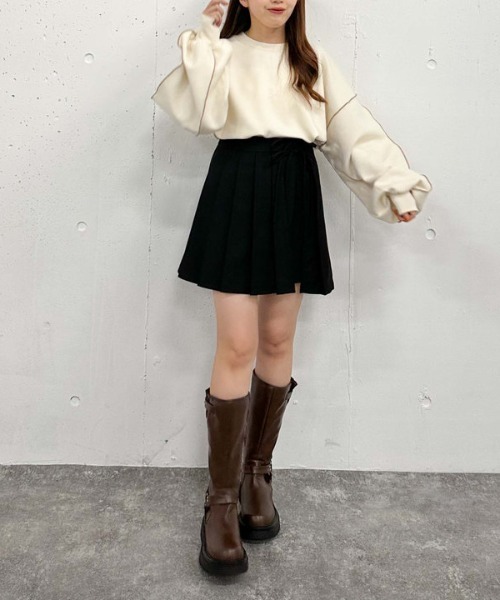 archives（アルシーヴ）の「プリーツスカートレイヤードショートパンツ（その他パンツ・レディース・ブラック/グレー/モカ・MEDIUM）」の10枚目の写真