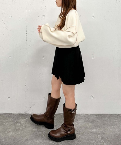 archives（アルシーヴ）の「プリーツスカートレイヤードショートパンツ（その他パンツ・レディース・ブラック/グレー/モカ・MEDIUM）」の11枚目の写真