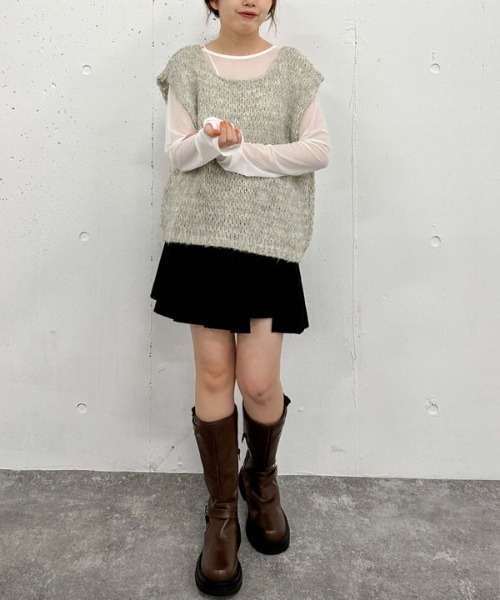 archives（アルシーヴ）の「プリーツスカートレイヤードショートパンツ（その他パンツ・レディース・ブラック/グレー/モカ・MEDIUM）」の12枚目の写真