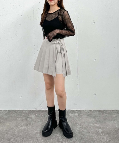 archives（アルシーヴ）の「プリーツスカートレイヤードショートパンツ（その他パンツ・レディース・ブラック/グレー/モカ・MEDIUM）」の16枚目の写真