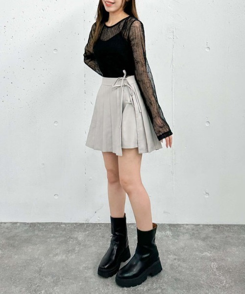 archives（アルシーヴ）の「プリーツスカートレイヤードショートパンツ（その他パンツ・レディース・ブラック/グレー/モカ・MEDIUM）」の17枚目の写真