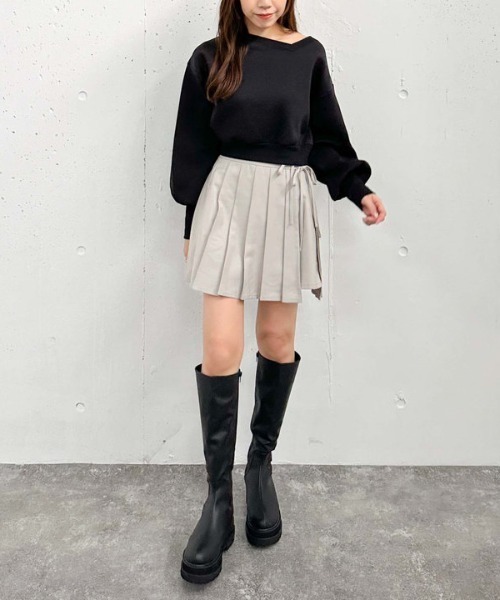 archives（アルシーヴ）の「プリーツスカートレイヤードショートパンツ（その他パンツ・レディース・ブラック/グレー/モカ・MEDIUM）」の19枚目の写真