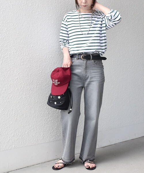 SHIPS Colors(シップス カラーズ)の「SHIPS Colors:コットン レイヤード TEE 3(ロンT)◇(Tシャツ/カットソー・レディース・キャメル/ブラック/オフホワイト/ネイビー/ピンク/グリーン/ブラウン/ライトピンク/イエロー/ダークグリーン/ダークブラウン・ONE SIZE)」の12枚目の写真