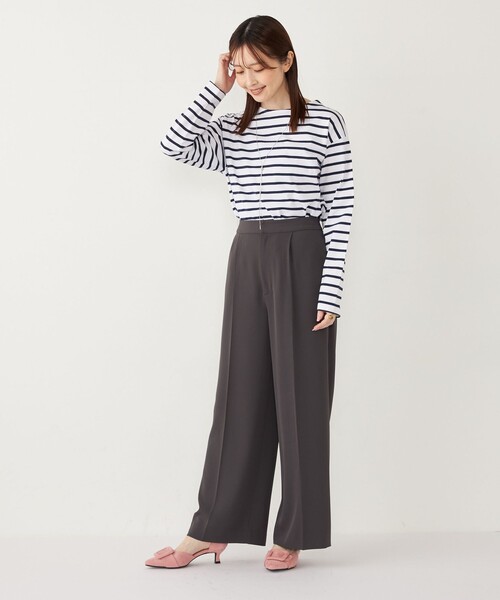 SHIPS Colors(シップス カラーズ)の「SHIPS Colors:コットン レイヤード TEE 3(ロンT)◇(Tシャツ/カットソー・レディース・キャメル/ブラック/オフホワイト/ネイビー/ピンク/グリーン/ブラウン/ライトピンク/イエロー/ダークグリーン/ダークブラウン・ONE SIZE)」の21枚目の写真