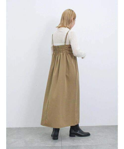 Samansa Mos2 blue(サマンサモスモスブルー)の「シアーグログランキャミワンピース(ワンピース・レディース・キャメル/チャコールグレー/ライトベージュ・F)」の7枚目の写真