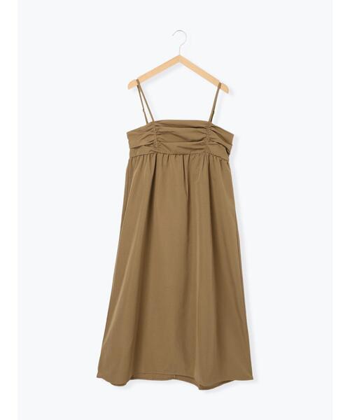 Samansa Mos2 blue(サマンサモスモスブルー)の「シアーグログランキャミワンピース(ワンピース・レディース・キャメル/チャコールグレー/ライトベージュ・F)」の20枚目の写真