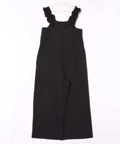 STYLEBLOCK（スタイルブロック）の「ツイルショルダーフリルオールインワン（サロペット/オーバーオール・レディース・オリーブ/ブラック/グレー・M）」の4枚目の写真