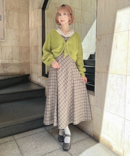 F i.n.t（フィント）の「ラメフェザーニットボレロ/F&A/fint（カーディガン/ボレロ・レディース・アイボリー/ライトグリーン/ライトグレー・FREE）」の4枚目の写真