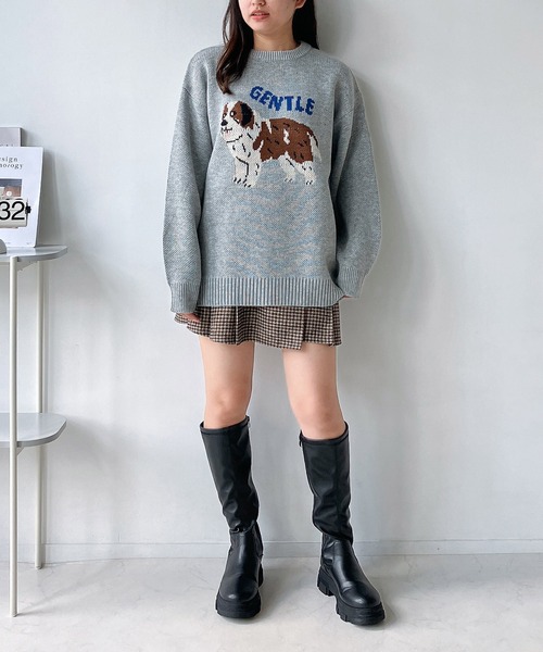 AS KNOW AS plus（アズノゥアズプラス）の「◇アソートデザインビッグサイズジャガードニットプルオーバー（ニット/セーター・レディース・ブラック系/ネイビー系/グレー系・FREE）」の15枚目の写真