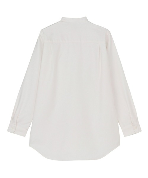 TOKYO SHIRTS(トウキョウシャツ)の「ウールライク スタンド レディース長袖カジュアルシャツ(シャツ/ブラウス・レディース・グレー/ブラック/オリーブ/オフホワイト・M/L/LL)」の5枚目の写真