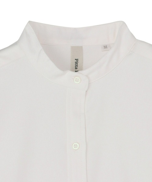 TOKYO SHIRTS(トウキョウシャツ)の「ウールライク スタンド レディース長袖カジュアルシャツ(シャツ/ブラウス・レディース・グレー/ブラック/オリーブ/オフホワイト・M/L/LL)」の6枚目の写真