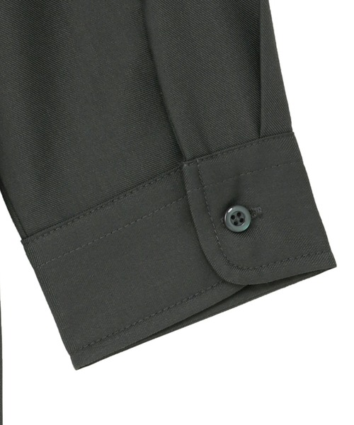 TOKYO SHIRTS(トウキョウシャツ)の「ウールライク スタンド レディース長袖カジュアルシャツ(シャツ/ブラウス・レディース・グレー/ブラック/オリーブ/オフホワイト・M/L/LL)」の15枚目の写真