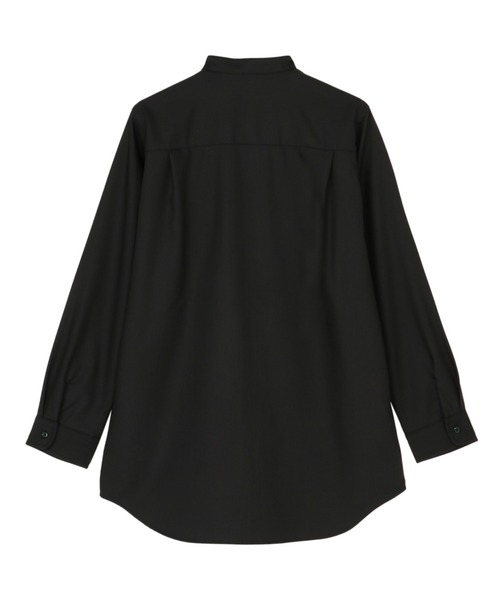 TOKYO SHIRTS(トウキョウシャツ)の「ウールライク スタンド レディース長袖カジュアルシャツ(シャツ/ブラウス・レディース・グレー/ブラック/オリーブ/オフホワイト・M/L/LL)」の9枚目の写真