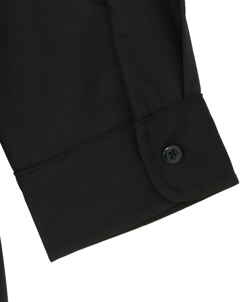 TOKYO SHIRTS(トウキョウシャツ)の「ウールライク スタンド レディース長袖カジュアルシャツ(シャツ/ブラウス・レディース・グレー/ブラック/オリーブ/オフホワイト・M/L/LL)」の11枚目の写真