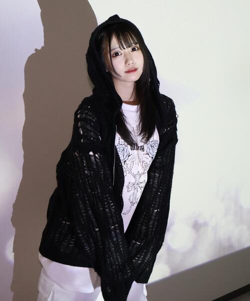 Whinny（ホワイニー）の「Whinny/あみあみ蜘蛛の巣ニット