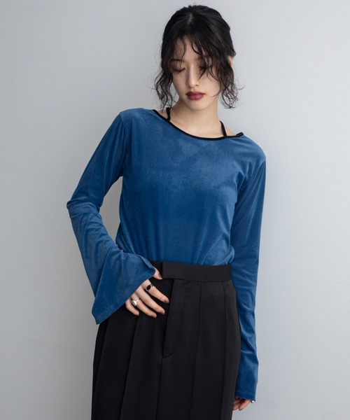 VACANCY（ヴァカンシー）の「ベロアシアーチョーカートップス/新柄追加（Tシャツ/カットソー・レディース・ブラック/ブルー/その他・FREE）」の13枚目の写真