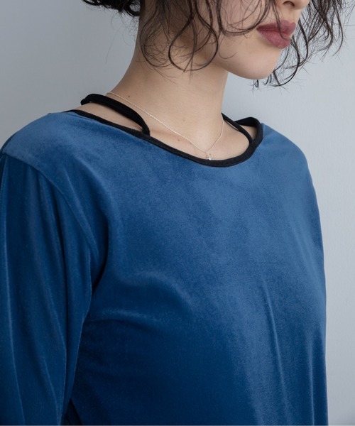 VACANCY（ヴァカンシー）の「ベロアシアーチョーカートップス/新柄追加（Tシャツ/カットソー・レディース・ブラック/ブルー/その他・FREE）」の17枚目の写真