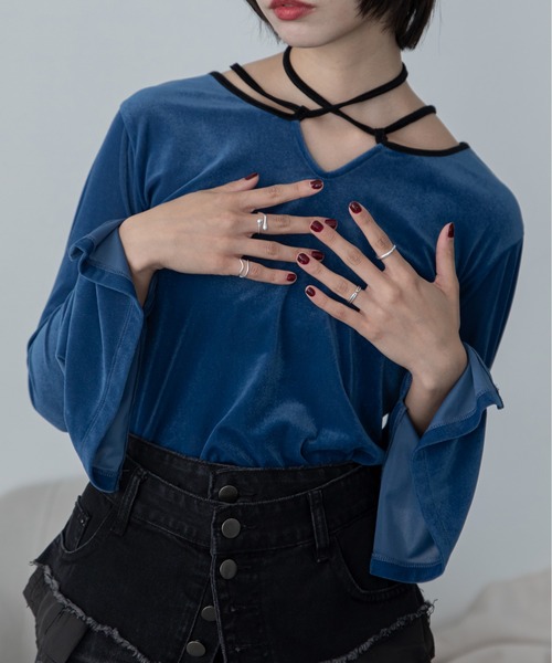 ベロアシアーチョーカートップス/新柄追加（Tシャツ/カットソー