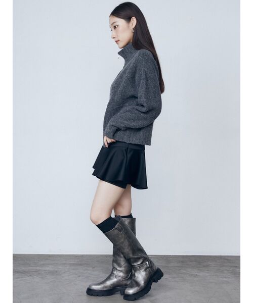 EMODA(エモダ)の「ミニフレアスカート(スカート・レディース・グレー/ブラック・MEDIUM/SMALL)」の3枚目の写真